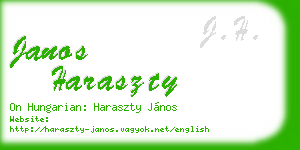janos haraszty business card