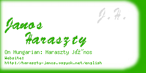 janos haraszty business card